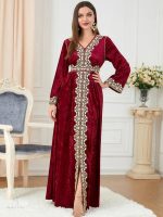Caftan marocain Rubis Impérial pour mariage