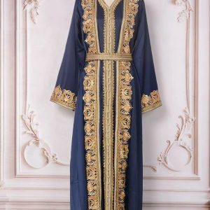Caftan moderne bleu royal pour femme