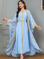 Caftan marocain Sabah Al Bahia élégant et traditionnel