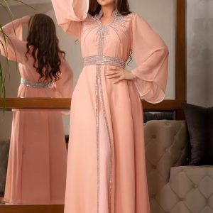 Caftan marocain Saïda, élégant et traditionnel