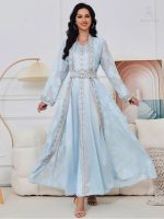 Caftan traditionnel marocain Ciel Azur
