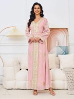 Style raffiné du caftan marocain, idéal pour les occasions spéciales