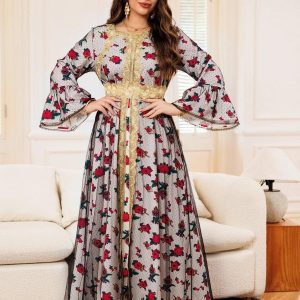 Caftan moderne "Fleur des Sables" pour femme