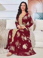 Caftan moderne grenat pour femme