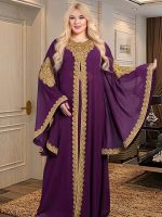 Caftan moderne améthyste pour femme