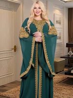 Caftan émeraude moderne pour femme