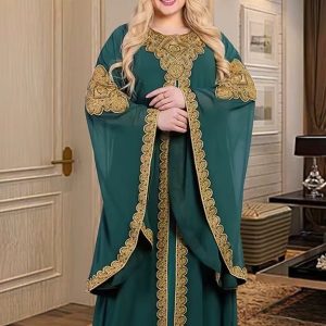 Caftan émeraude moderne pour femme