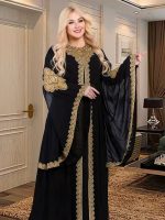 Caftan moderne noir pour femme