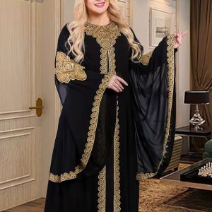 Caftan moderne noir pour femme