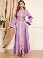 Caftan oriental Lilas de Luxe pour femme