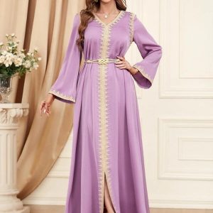Caftan oriental Lilas de Luxe pour femme