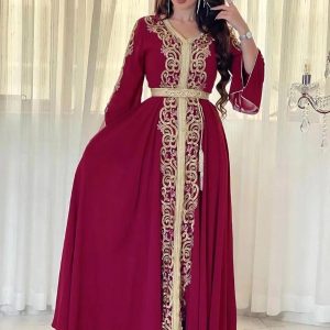 Caftan Rubis Majestueux pour femme