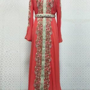 Caftan femme, style Soleil d'Ambre, couleur chaleureuse