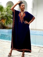 Djellaba femme marocaine bleu marine "Mariam