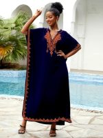 Djellaba bleu marine élégante pour femme
