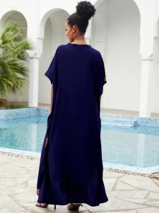 Djellaba chic en bleu pour un style raffiné