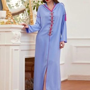 Djellaba Bleu Zéphyr élégante et légère