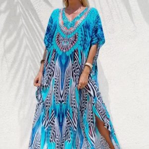 Djellaba Vagues Turquoises