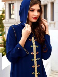 Djellaba élégante pour femme en teinte bleue