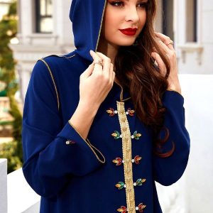 Djellaba élégante pour femme en teinte bleue