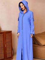 Djellaba femme moderne en bleu cobalt