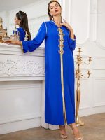 Djellaba femme moderne en bleu majestueux