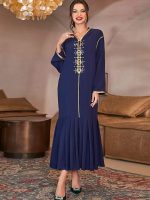 Djellaba moderne femme bleu nuit