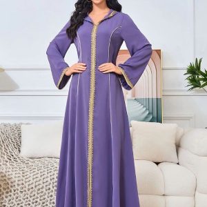 Djellaba moderne femme lavande