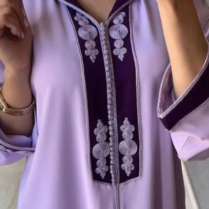 Djellaba femme moderne en couleur lavande