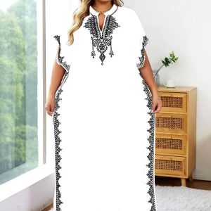 Djellaba blanche grande taille femme, style marocain
