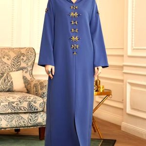 Djellaba marocaine Bleu Ciel, style traditionnel élégant