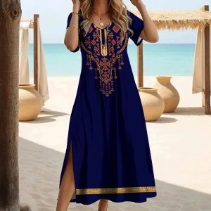Djellaba Bleu Sultan, vêtement culturel marocain intemporel