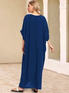 Djellaba bleue Jasmine, parfait pour toutes occasions