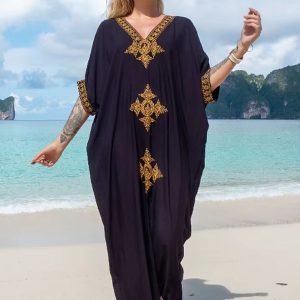 Djellaba marocaine col en V Inès
