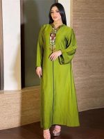 Djellaba marocaine Éclat d'Olive, style traditionnel et élégant
