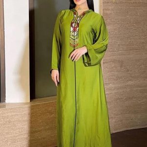 Djellaba marocaine Éclat d'Olive, style traditionnel et élégant