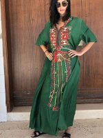 Djellaba marocaine Émeraude Amazighe, style traditionnel