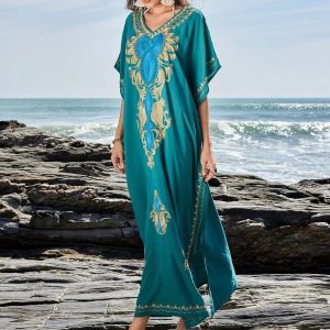 Djellaba marocaine Émeraude des Astres élégante et colorée