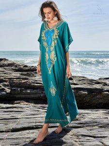 Mode marocaine : Djellaba Émeraude au style unique