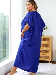Djellaba confortable en bleu pour femme