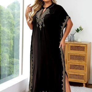 Djellaba femme grande taille noire