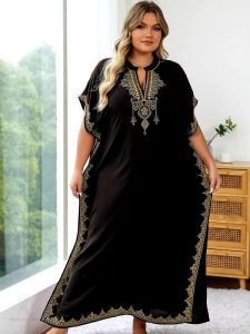 Djellaba marocaine ample et élégante en noir