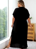Mode féminine marocaine grande taille en djellaba noire