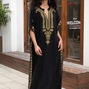Djellaba marocaine élégante, couleur noire