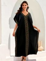 Djellaba marocaine noire Imane élégante et traditionnelle