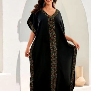 Djellaba marocaine noire Imane élégante et traditionnelle