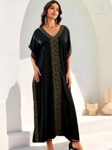 Djellaba noire pour hommes, style marocain classique