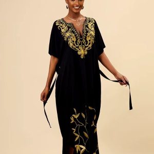 Djellaba marocaine noire Layla, élégance traditionnelle