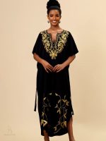 Djellaba noire Layla, vêtement marocain stylé