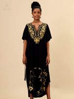 Vêtement traditionnel marocain, djellaba noire Layla